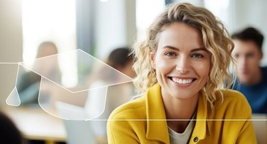 Junge Frau in Büro