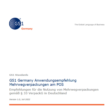 Cover der Anwendungsempfehlung Mehrweg am POS