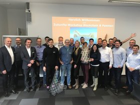 Blockchain Blog: Gruppenbild Zukunfts-Workshop Blockchain & Paletten