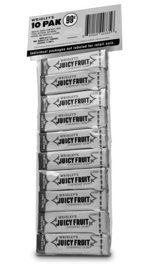 Verpackungen von Wrigley Kaugummis